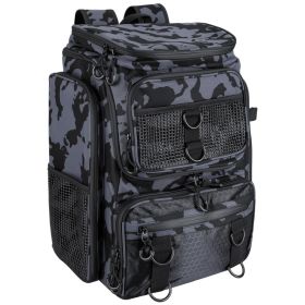 42L 11Gal Fishing Backpack Large Capacity Fishing Tackle Storage Bag With Rod Holders 16 Pocket Water-Resistant With Divider Adjustable Padded Straps