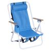 [Same Model Code: 99460325]Portable High Strength Beach Chair with Adjustable Headrest Blue