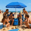 Double Portable Picnic Chairs, Folding Camping Chairs w/Detachable Umbrella, Cooler Bag, Cup Holders, Patio Beach Camping Chairs for Outdoors