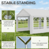 10' X 20' Heavy Duty White Party Tent Carport with Removable Sidewalls And Double Doors Large Canopy Sun Shade Shelter for Outdoor Events BBQ Wedding