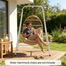 Hammock chair frame, outdoor swing frame, supporting hammock, White