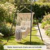 Hammock chair frame, outdoor swing frame, supporting hammock, black