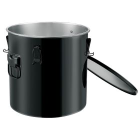 Fryer Grease Bucket, 10 Gal Oil Disposal Caddy Stainless Steel Fryer Oil Bucket Rust-Proof Coating, Oil Transport Container with Lid, Lock Clips