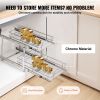 12"Wx21"Dx15"H Pull Out Cabinet Organizer, Heavy Duty Slide Out Pantry Shelves, Steel Roll Out Drawers, Sliding Drawer Storage for Home Under Sink