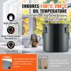 Fryer Grease Bucket, 10 Gal Oil Disposal Caddy Stainless Steel Fryer Oil Bucket Rust-Proof Coating, Oil Transport Container with Lid, Lock Clips