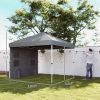 10' x 10' Pop Up Canopy Tent w/ Sidewall, Height Adjustable Instant Sun Shelter w/ Storage Pockets, Dark Gray