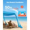 Beach Tent Sun Shelter, UPF50+ Sun Protection, 6.6 ft Tall, 10 x 10 ft, Easy Pop Up Beach Canopy with Sandbags, Stability Poles, Sand Shovels