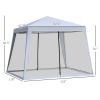10'x10' Outdoor Canopy Tent, Slant Leg Sun Shelter with Mesh Sidewalls, Patio Tents for Parties, Grey