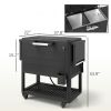 104 Quart Large Capacity Outdoor Cooler Cart, Patio Rolling Ice Chest with Bottle Opener Shelves Wheels, Black