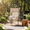 Hammock Chair Stand Indoor and Outdoor Use with Anti-Slip Foot Pads, 2 Carabiners, Black
