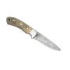 Damascus Steel Knife Olive Green Handle Gold Rivets
