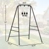 Hammock Chair Stand Indoor and Outdoor Use with Anti-Slip Foot Pads, 2 Carabiners, Black