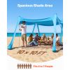Beach Tent Sun Shelter, UPF50+ Sun Protection, 6.6 ft Tall, 10 x 10 ft, Easy Pop Up Beach Canopy with Sandbags, Stability Poles, Sand Shovels