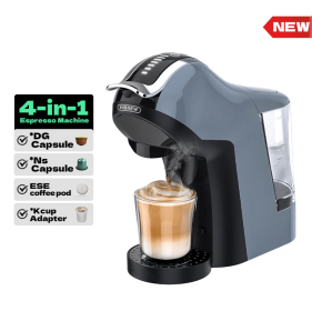 4-in-1 Capsule Coffee Maker with 1400W Power, 20Bar Pressure, 100L Water Tank (50ml-120ml), Cold/Hot Coffee Extraction, Smart Touch Control (PSH17: PSH17)