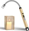 Candle Lighter with 360° Flexible Neck & Safety Lock, Windproof USB Rechargeable Electric Lighter Gift Sets