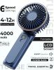 Portable Handheld Fan, Portable Fan Rechargeable, 4000mAh, 180° Adjustable, 6 Speed Wind, Display Electricity in Real Time