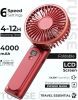 Portable Handheld Fan, Portable Fan Rechargeable, 4000mAh, 180° Adjustable, 6 Speed Wind, Display Electricity in Real Time