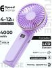 Portable Handheld Fan, Portable Fan Rechargeable, 4000mAh, 180° Adjustable, 6 Speed Wind, Display Electricity in Real Time