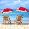 2 Pcs Automatic Chair Umbrella with Universal Clamp 44" UPF 50+ Portable Clamp on Beach Chair Adjustable Wheelchair Umbrella for Outdoor Patio Parasol