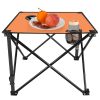 1Pc Foldable Camping Table Portable Picnic Table Lightweight Travel Desk with 2 Cup Holders Carrying Bag