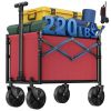 Foldable trolley, equipped with wheels, with a load capacity of 220 pounds, a sturdy and durable mini foldable portable van with adjustable handles