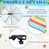2 Pcs Automatic Chair Umbrella with Universal Clamp 44" UPF 50+ Portable Clamp on Beach Chair Adjustable Wheelchair Umbrella for Outdoor Patio Parasol
