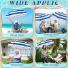 2 Pcs Automatic Chair Umbrella with Universal Clamp 44" UPF 50+ Portable Clamp on Beach Chair Adjustable Wheelchair Umbrella for Outdoor Patio Parasol