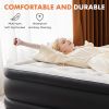 Air Mattress - 18" Inflatable Blow Up Mattress Airbed with Built-in High Capacity Pump, Double Height, Adjustable, Non-Slip Bottom Design