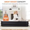 Air Mattress - 18" Inflatable Blow Up Mattress Airbed with Built-in High Capacity Pump, Double Height, Adjustable, Non-Slip Bottom Design