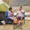 1Pc Foldable Camping Table Portable Picnic Table Lightweight Travel Desk with 2 Cup Holders Carrying Bag