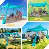 Beach Tent Sun Shelter UPF 50+,10x10 FT Beach Canopy Tent Sun Shade,Pop Up Beach Canopy with 8 Sandbags, Outdoor Beach Shade for Camping Trips