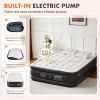 Air Mattress - 18" Inflatable Blow Up Mattress Airbed with Built-in High Capacity Pump, Double Height, Adjustable, Non-Slip Bottom Design