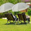 2 Pcs Automatic Chair Umbrella with Universal Clamp 44" UPF 50+ Portable Clamp on Beach Chair Adjustable Wheelchair Umbrella for Outdoor Patio Parasol