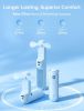 Handheld Fan with 4500 mAh Powerbank Max 37 Hours Runtime, Pocket Portable Battery Operated or USB Powered Folding Personal Fan, 3 Speeds