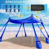 Beach Tent Sun Shelter UPF 50+,10x10 FT Beach Canopy Tent Sun Shade,Pop Up Beach Canopy with 8 Sandbags, Outdoor Beach Shade for Camping Trips