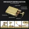 Vintage Trench Lighter, Permanent Match, Cool Pipe Lighter, Unique Metal Lighters, Antique Kerosene Lighters Fluid Refillable