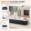Air Mattress - 18" Inflatable Blow Up Mattress Airbed with Built-in High Capacity Pump, Double Height, Adjustable, Non-Slip Bottom Design
