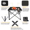 1Pc Foldable Camping Table Portable Picnic Table Lightweight Travel Desk with 2 Cup Holders Carrying Bag