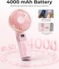 Portable Handheld Fan, Portable Fan Rechargeable, 4000mAh, 180° Adjustable, 6 Speed Wind, Display Electricity in Real Time